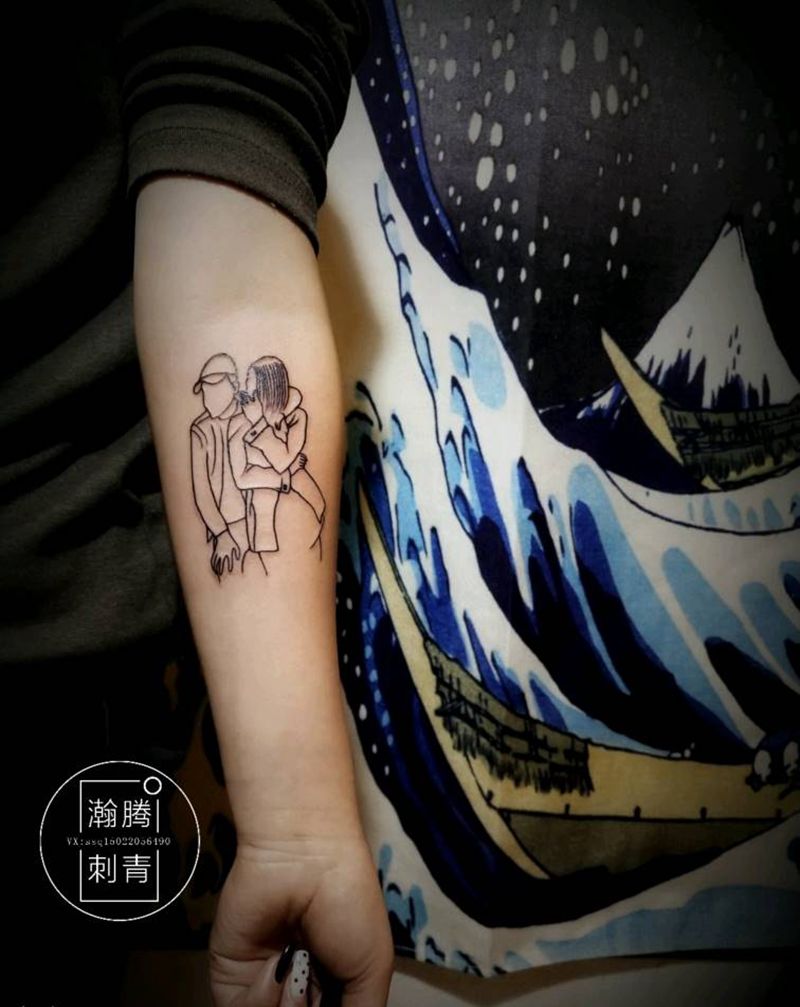 简笔画纹身图片_手臂几何图腾简笔画纹身图案