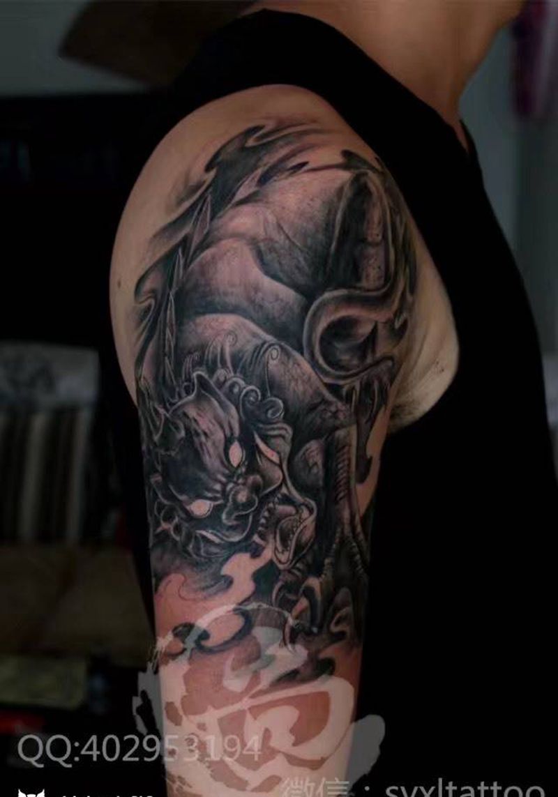 神兽纹身图片