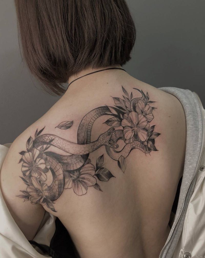 花儿蛇纹身图片
