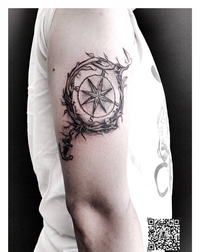 罗盘纹身图片