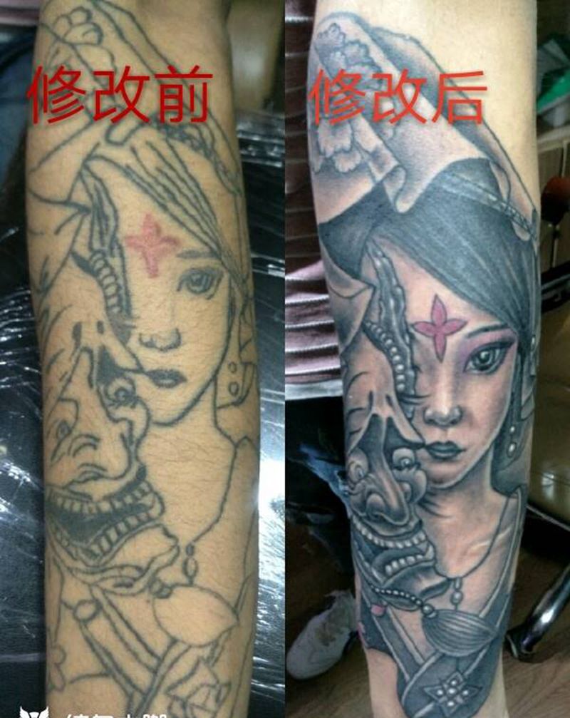 又是艺妓修改纹身图片