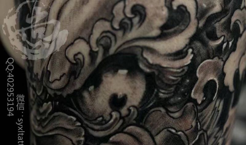 福狮细节纹身图片