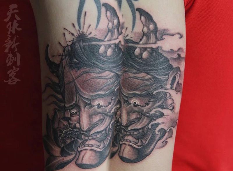 般若遮盖纹身图片