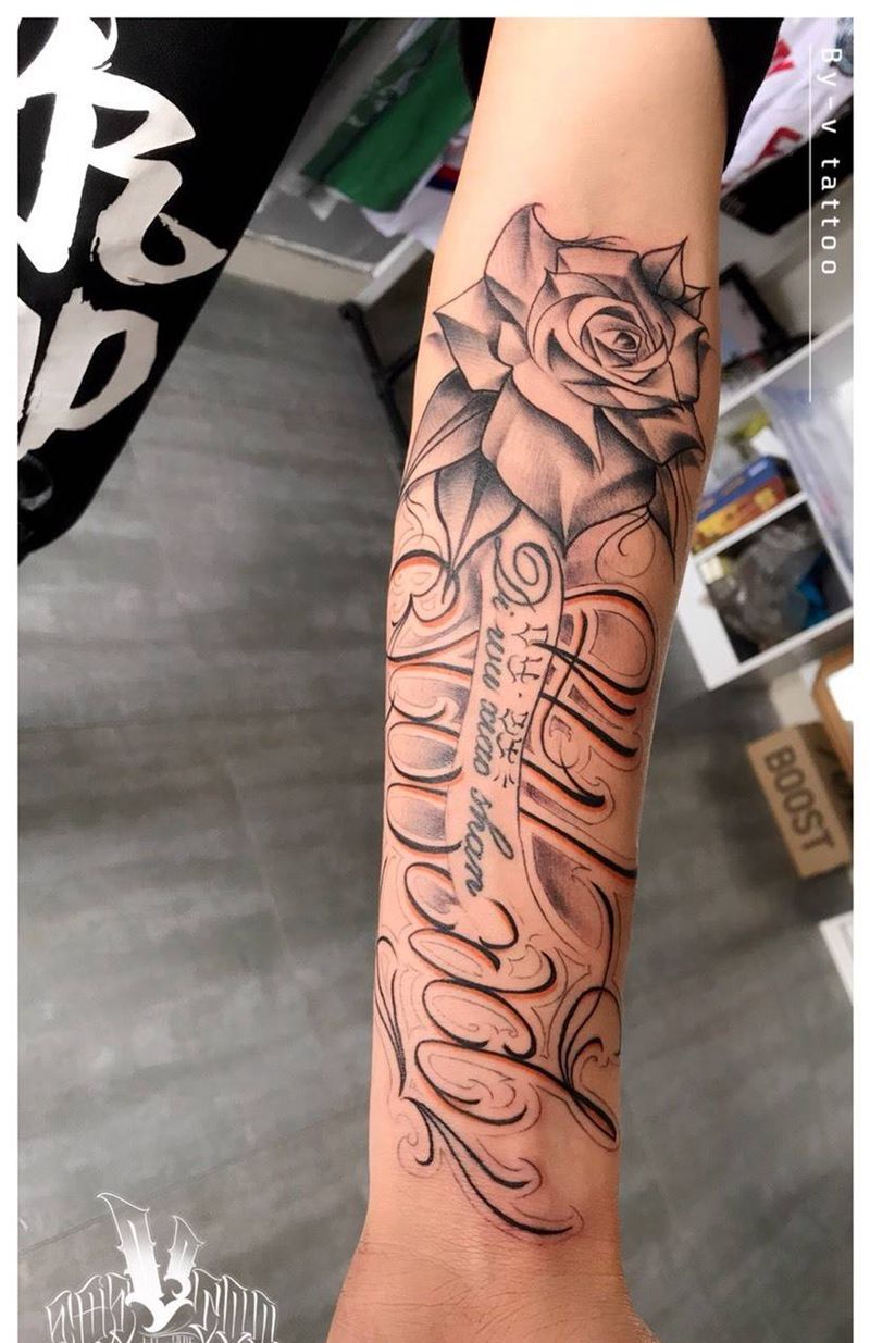 花体字添加纹身图片