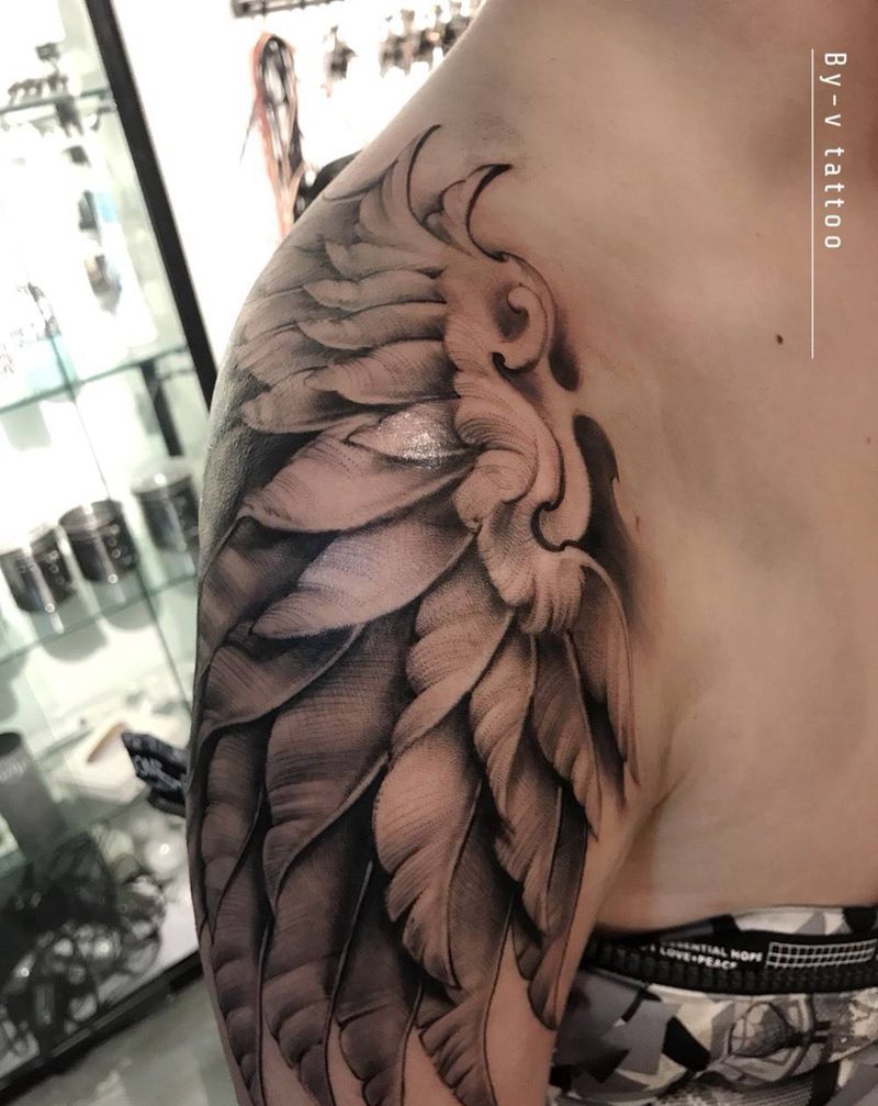 羽毛臂纹身图片