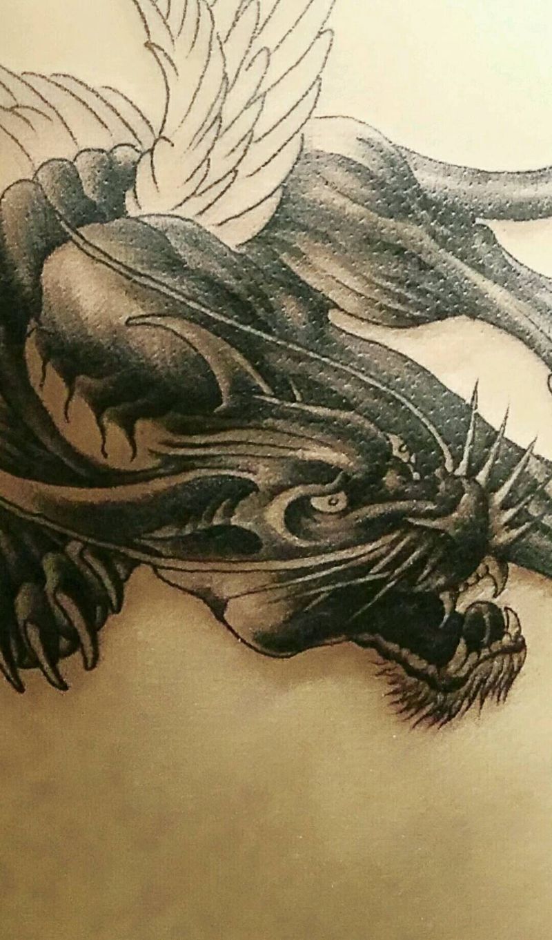 穷奇细节纹身图片