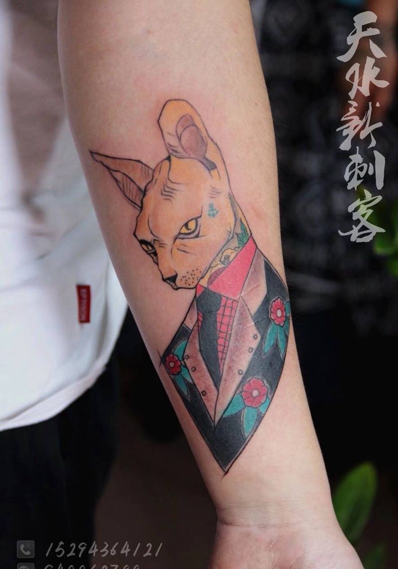 猫纹身图片