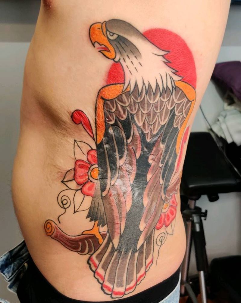 school遮盖纹身图片_腹部腰部Old School纹身图案