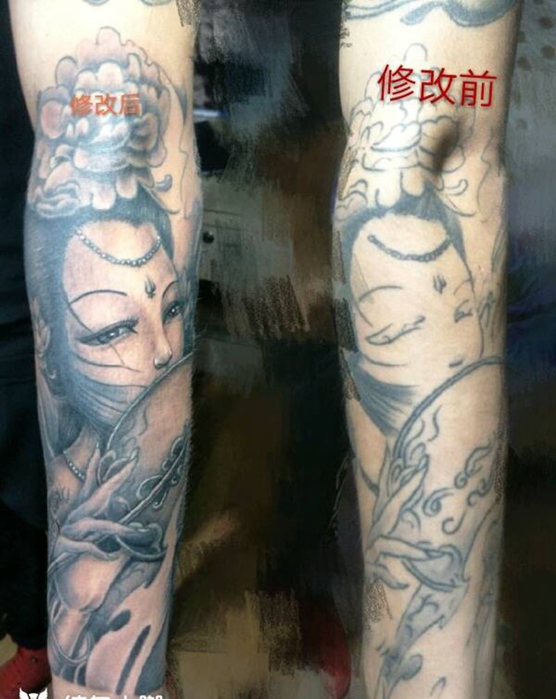 艺妓修改上色纹身图片