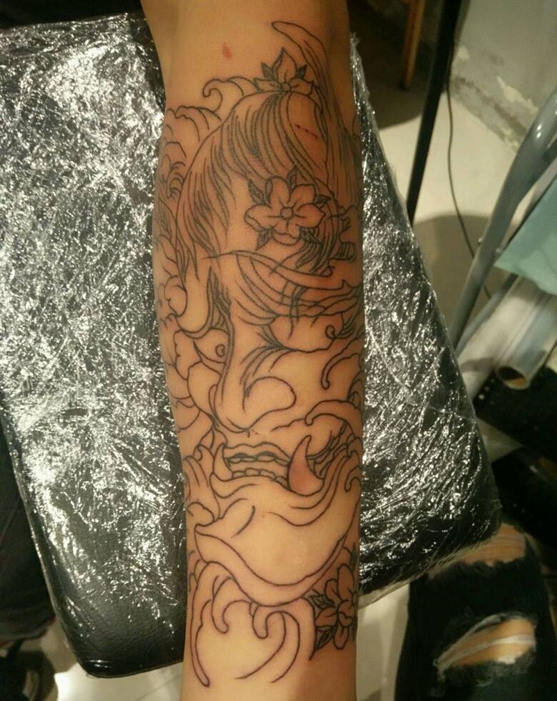 小臂般若纹身图片