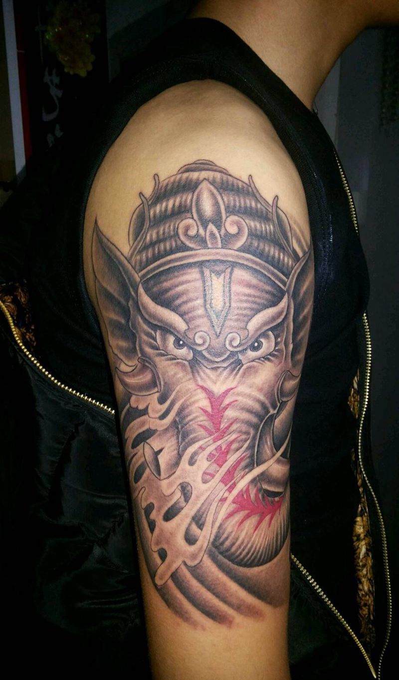 象神。。纹身图片