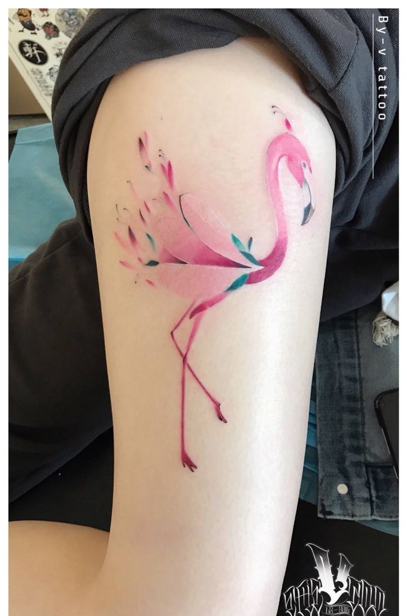 火烈鸟纹身图片