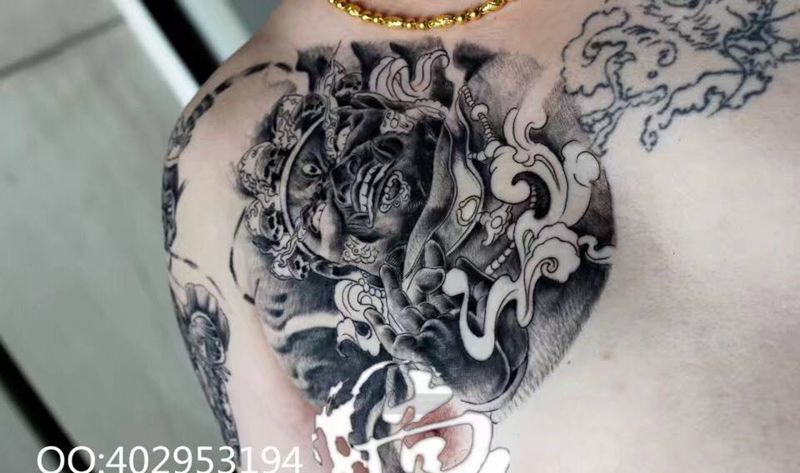 大黑天半甲纹身图片