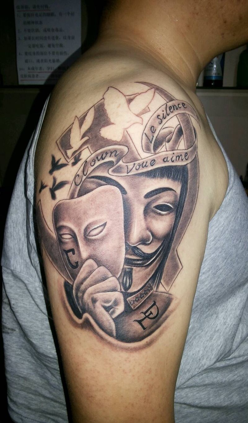 V字仇杀。。纹身图片