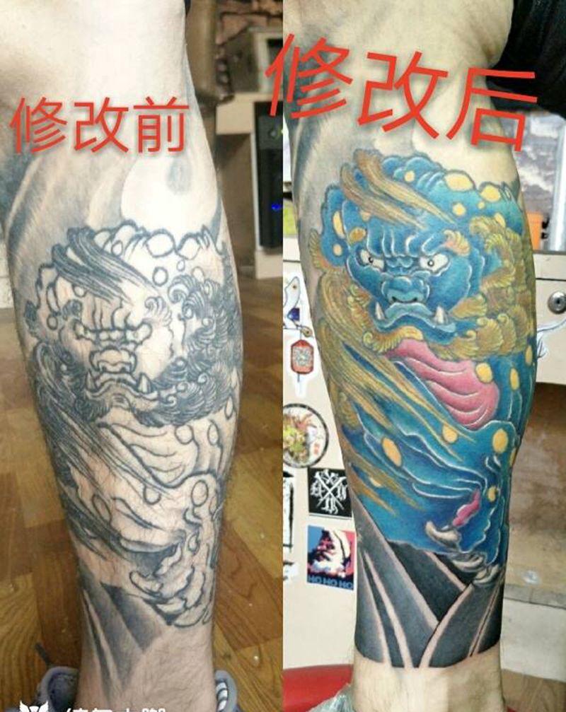 旧图上色纹身图片