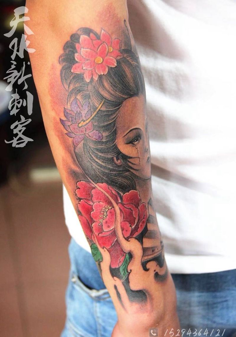 艺妓纹身图片