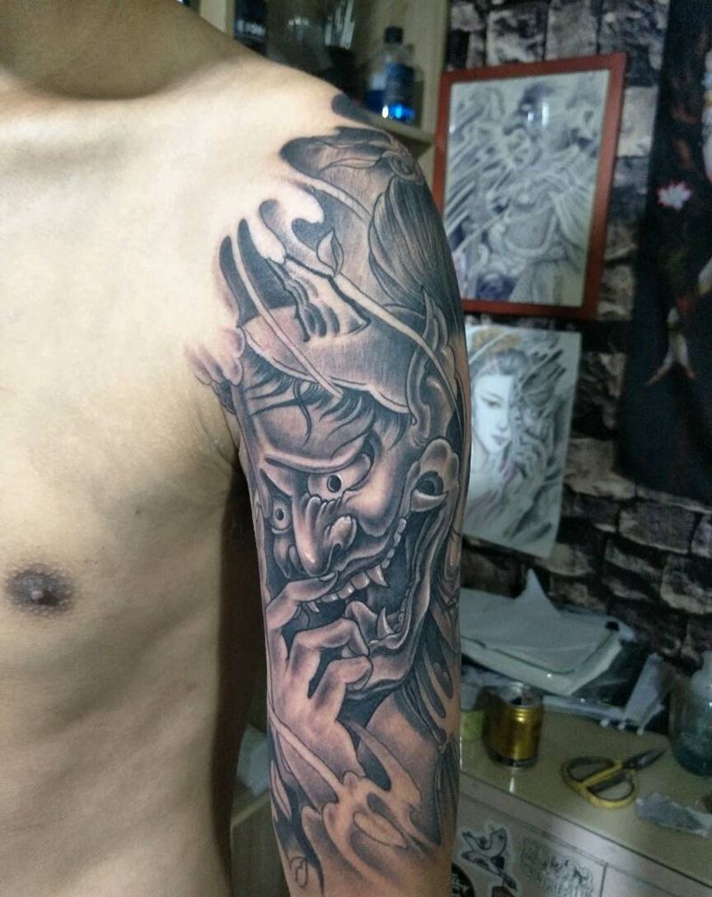 花臂未完纹身图片