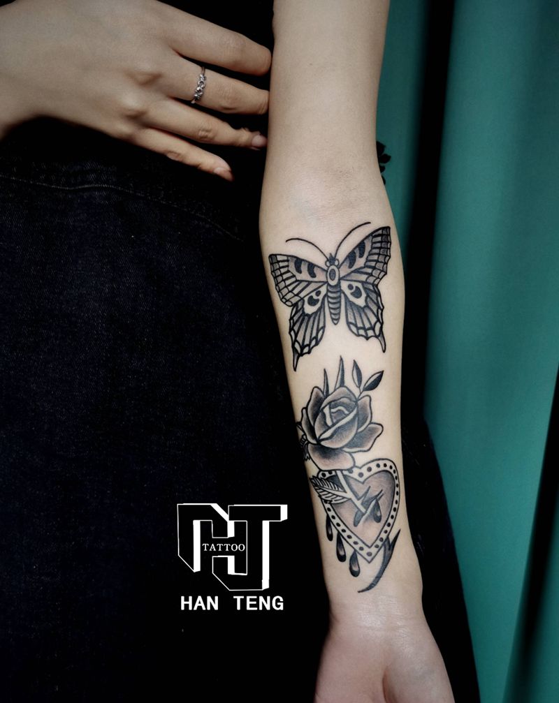 school小臂纹身图片_手臂Old School纹身图案