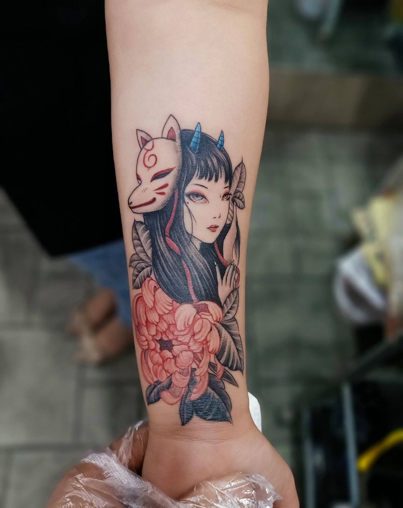 艺妓纹身图片_手臂纹身图案