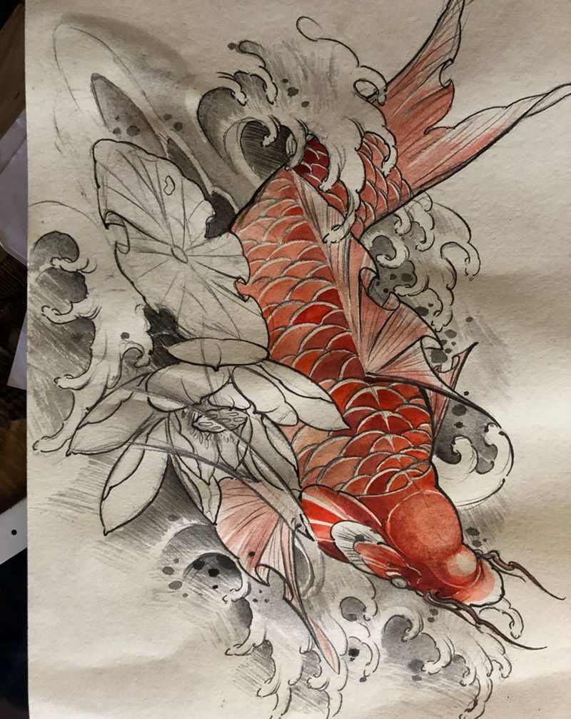 鲤鱼纹身图片