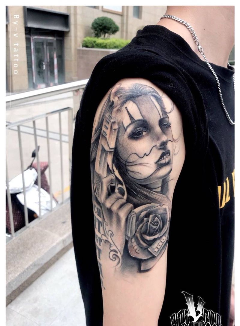 chicano肖像纹身图片