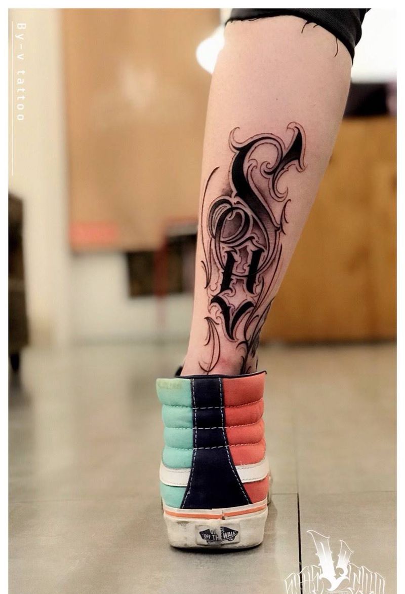 花体字纹身图片