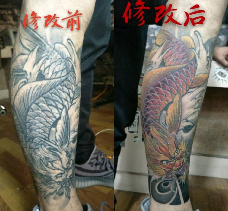 旧图上色纹身图片