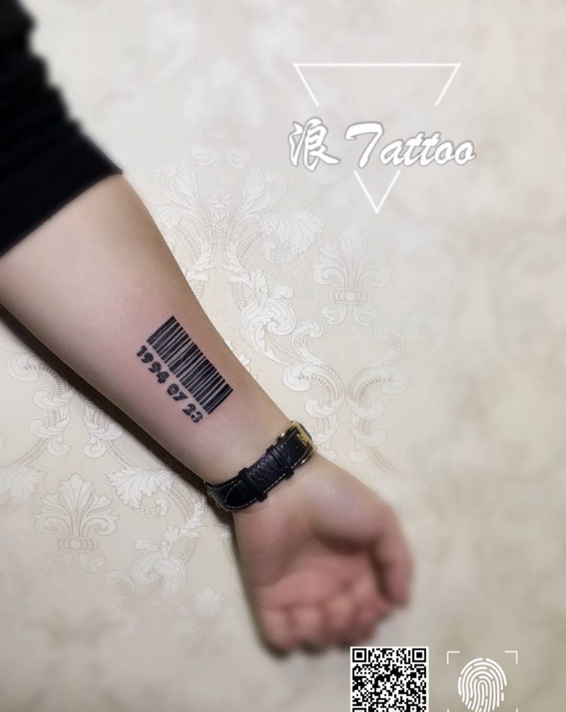 生日条码纹身图片