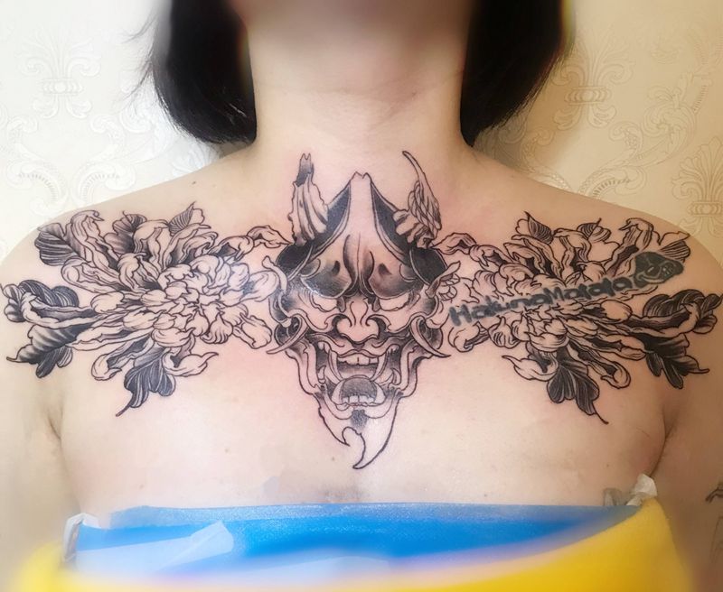 般若菊花纹身图片