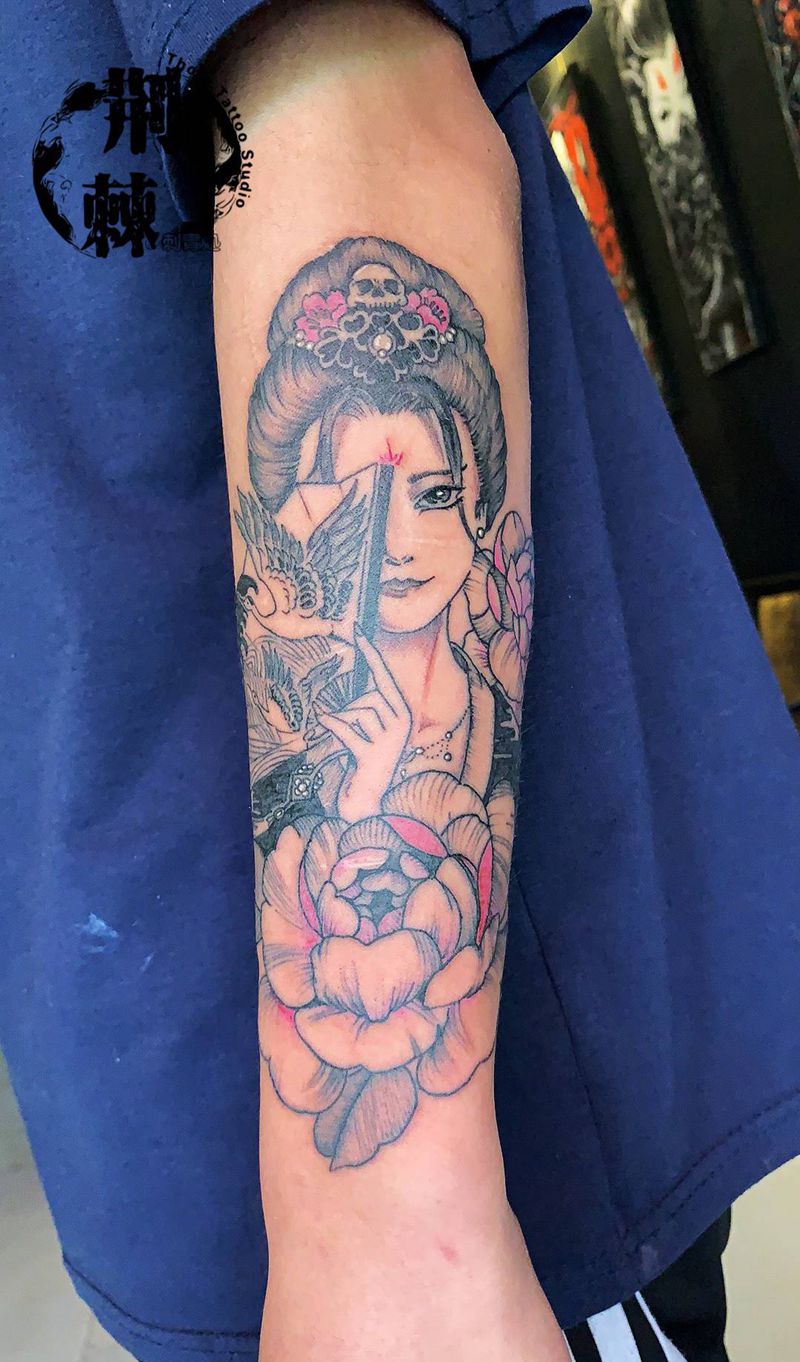 艺伎纹身图片_手臂纹身图案