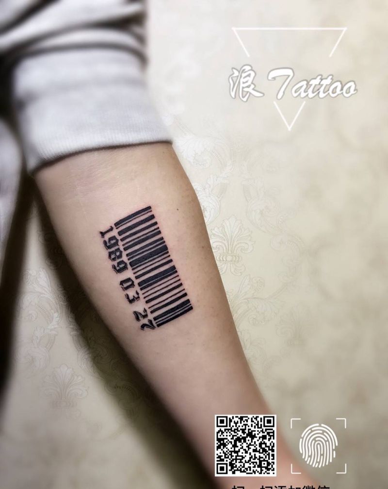 生日条码纹身图片