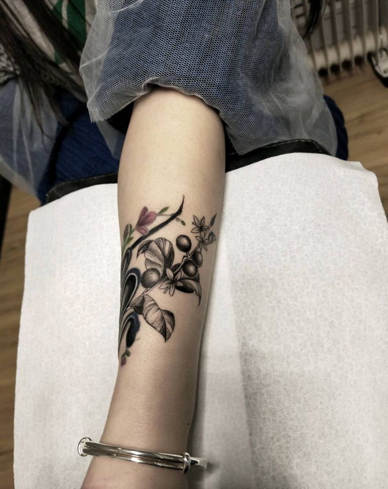 修改遮盖纹身图片_手臂点刺纹身图案