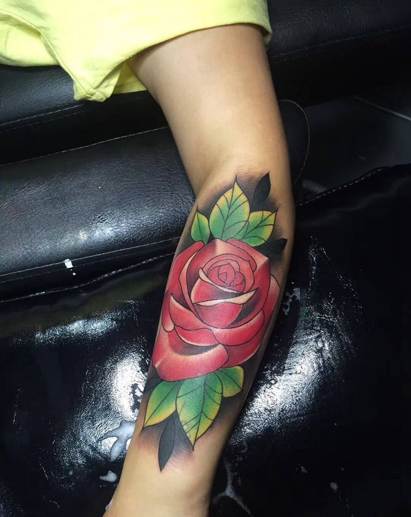 玫瑰花纹身图片