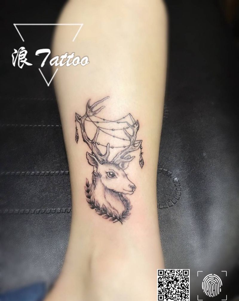 鹿头纹身图片