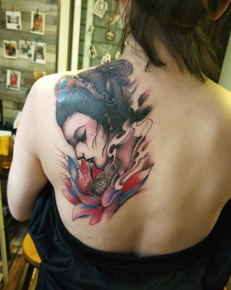 最美艺妓纹身图片