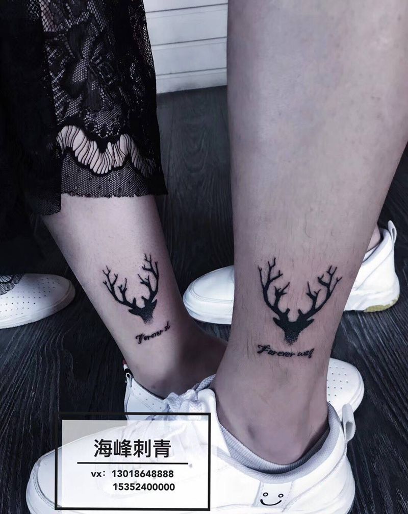 情侣鹿纹身图片