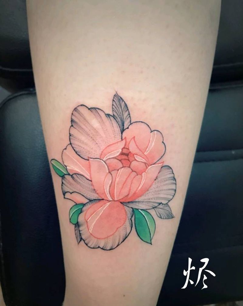 花纹身图片_腿部纹身图案