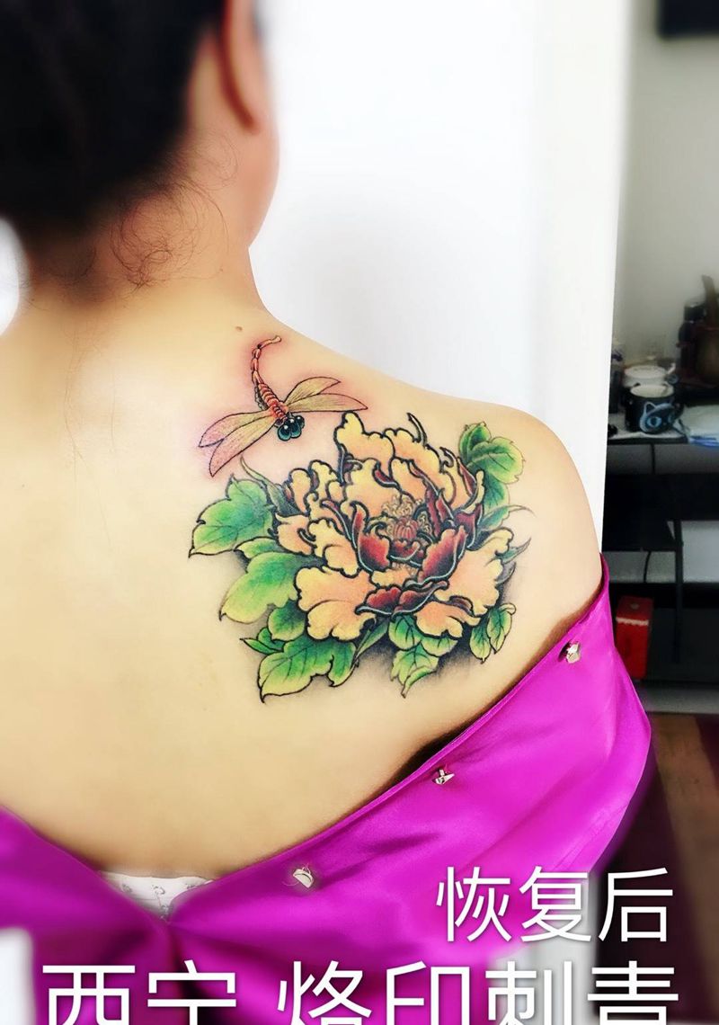 牡丹纹身图片