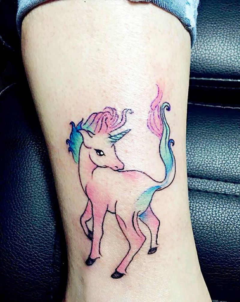 糖果独角兽纹身图片