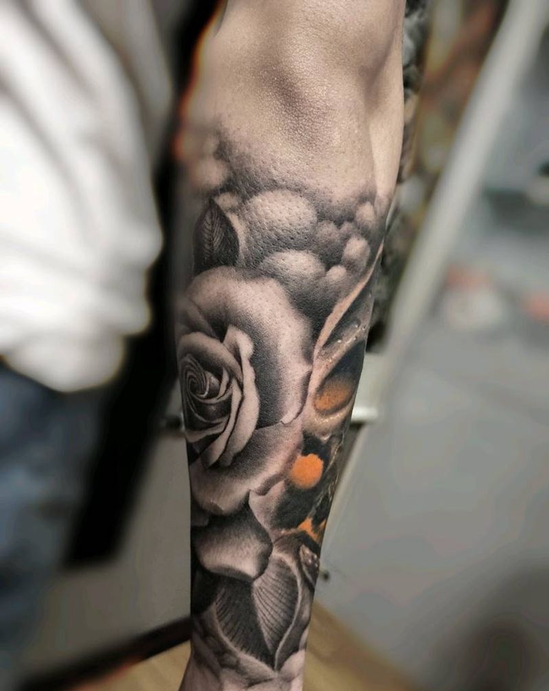 小臂添加纹身图片_手臂欧美写实纹身图案