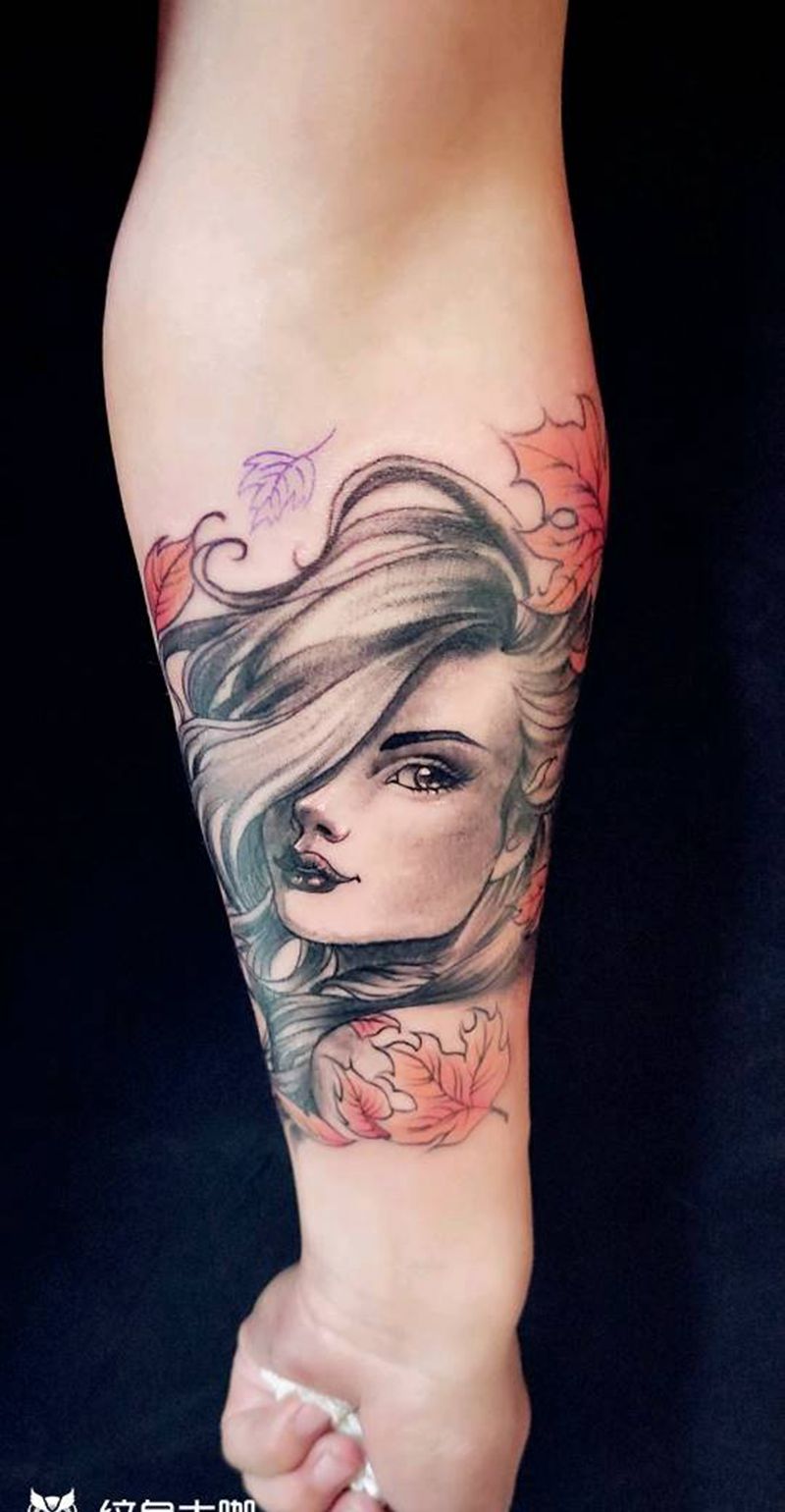 欧美黑帮船矛纹身图片