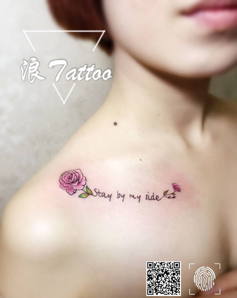 花加英文纹身图片