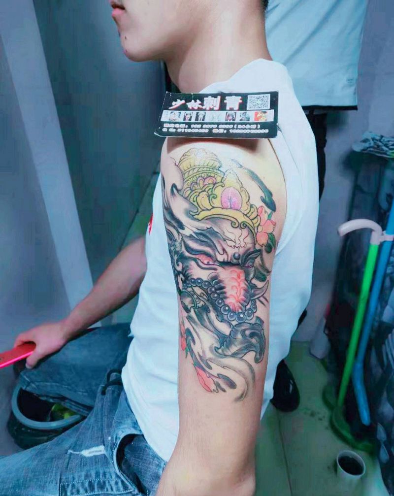 象神纹身图片_手臂纹身图案