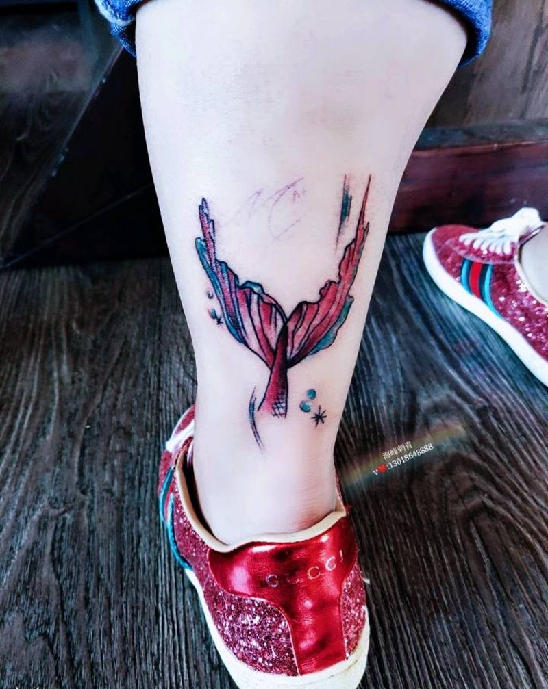 闺蜜同款纹身图片_腿部纹身图案