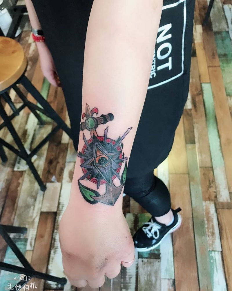 矛「遮盖」纹身图片