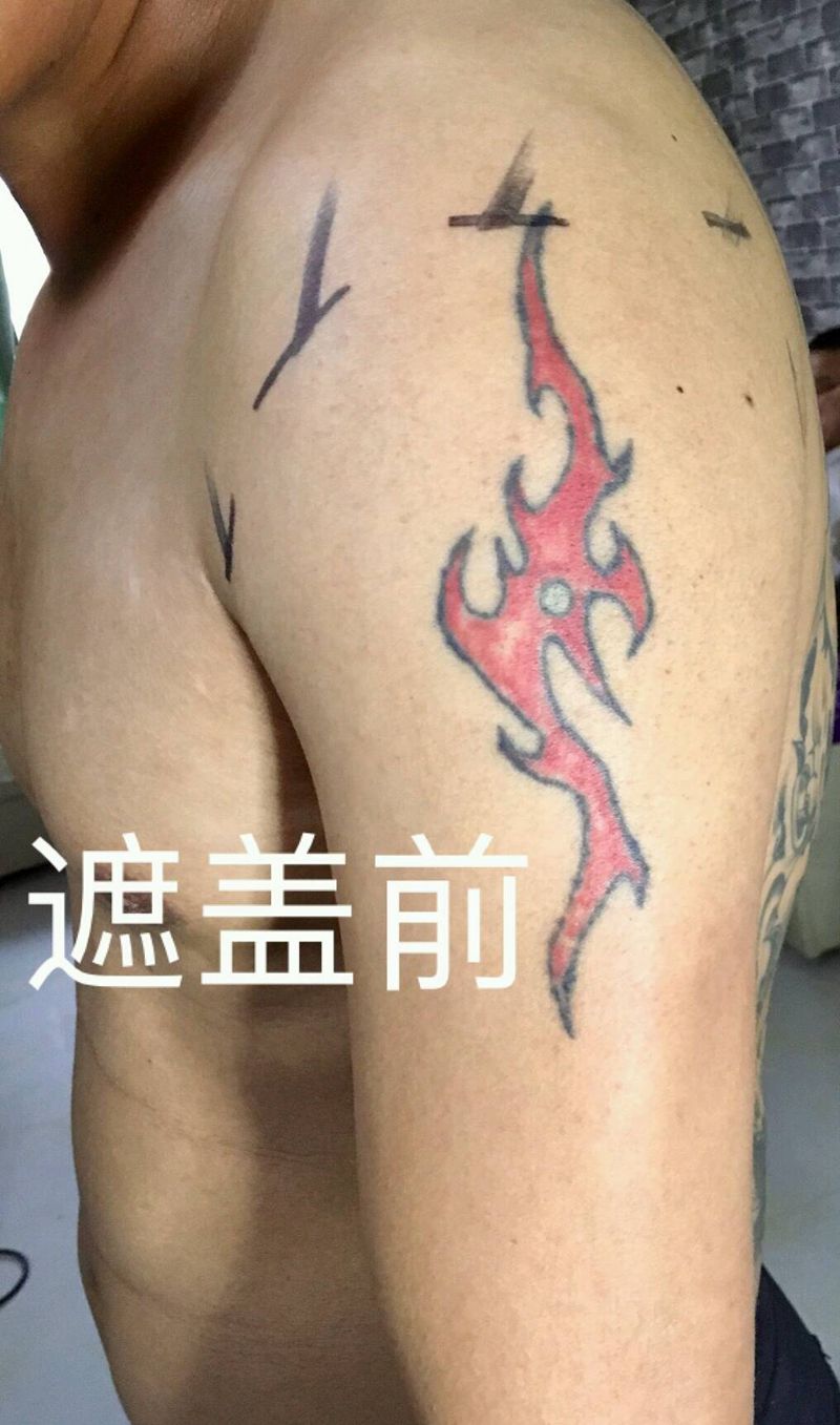 凤凰纹身图片_手臂新传统未完工遮盖纹身图案