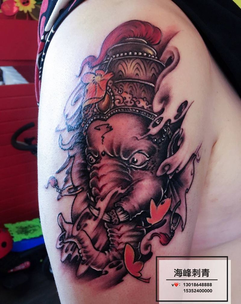 象神纹身图片