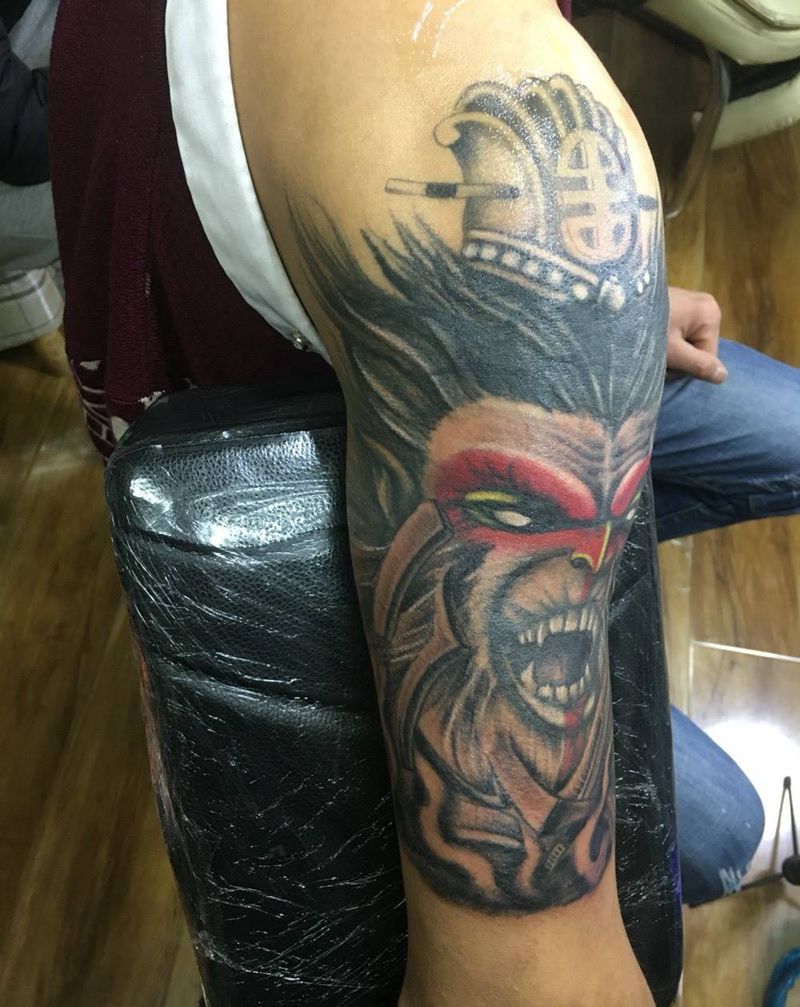 遮盖大圣纹身图片