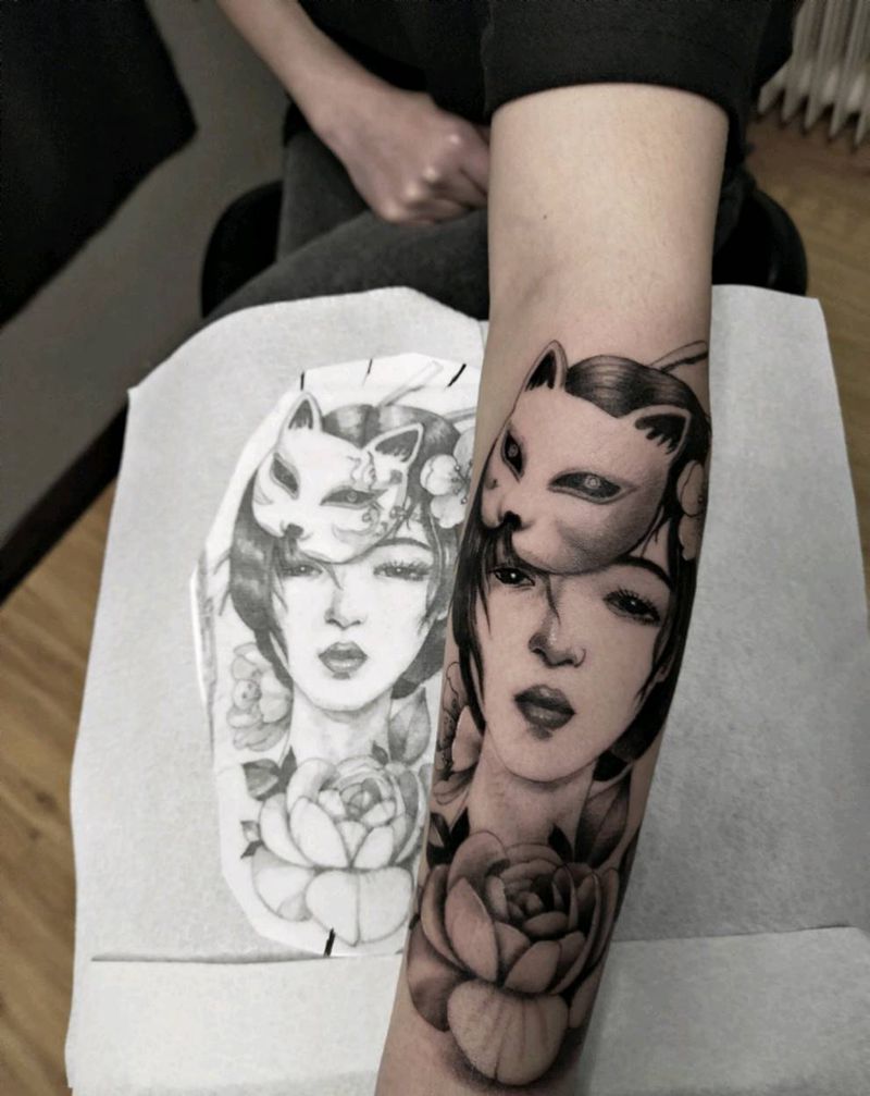 忧郁纹身图片_手臂新传统纹身图案