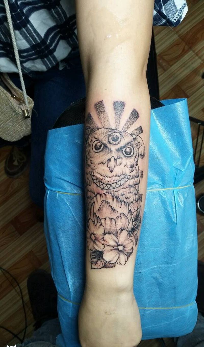 猫头鹰纹身图片